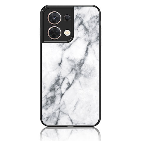 Custodia Silicone Gel Laterale Fantasia Modello Specchio Cover per Oppo Reno9 Pro 5G Bianco