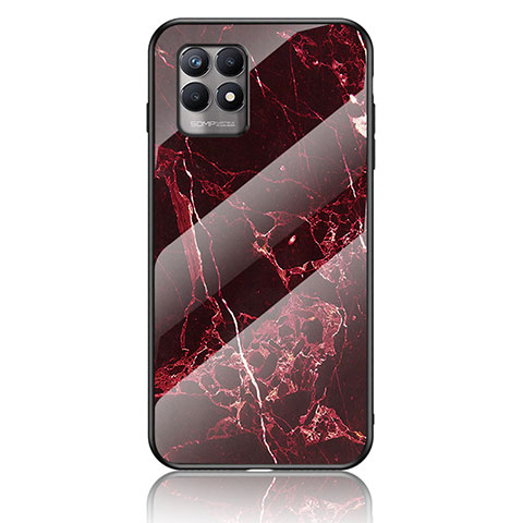 Custodia Silicone Gel Laterale Fantasia Modello Specchio Cover per Realme 8i Rosso