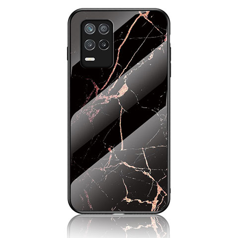 Custodia Silicone Gel Laterale Fantasia Modello Specchio Cover per Realme 8s 5G Oro e Nero