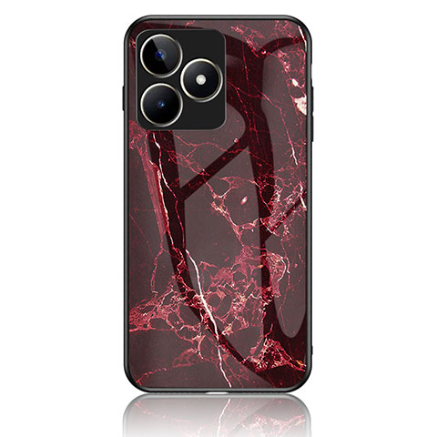 Custodia Silicone Gel Laterale Fantasia Modello Specchio Cover per Realme C53 India Rosso