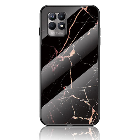 Custodia Silicone Gel Laterale Fantasia Modello Specchio Cover per Realme Narzo 50 4G Oro e Nero