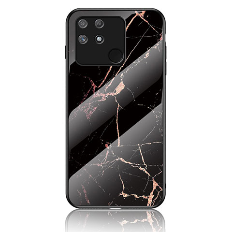 Custodia Silicone Gel Laterale Fantasia Modello Specchio Cover per Realme Narzo 50A Oro e Nero