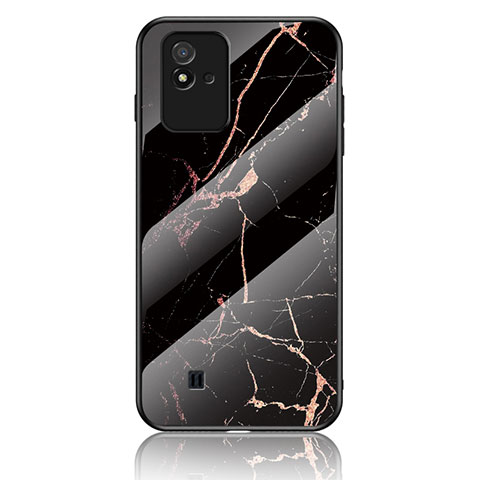 Custodia Silicone Gel Laterale Fantasia Modello Specchio Cover per Realme Narzo 50i Oro e Nero