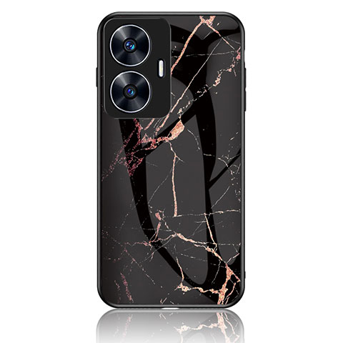 Custodia Silicone Gel Laterale Fantasia Modello Specchio Cover per Realme Narzo N55 Oro e Nero