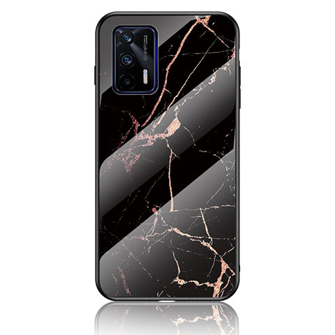 Custodia Silicone Gel Laterale Fantasia Modello Specchio Cover per Realme Q3 Pro 5G Oro e Nero