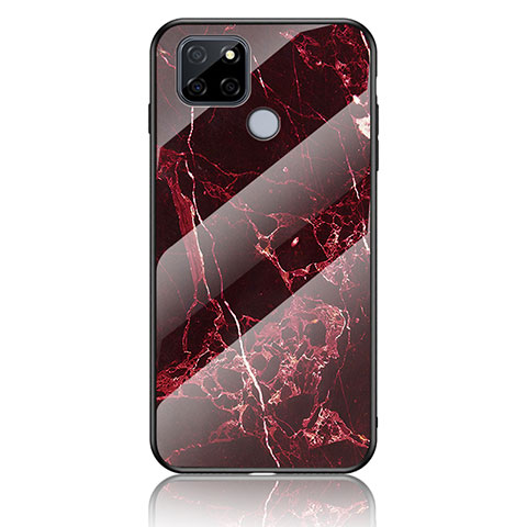 Custodia Silicone Gel Laterale Fantasia Modello Specchio Cover per Realme V3 5G Rosso