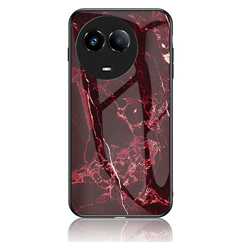 Custodia Silicone Gel Laterale Fantasia Modello Specchio Cover per Realme V50 5G Rosso