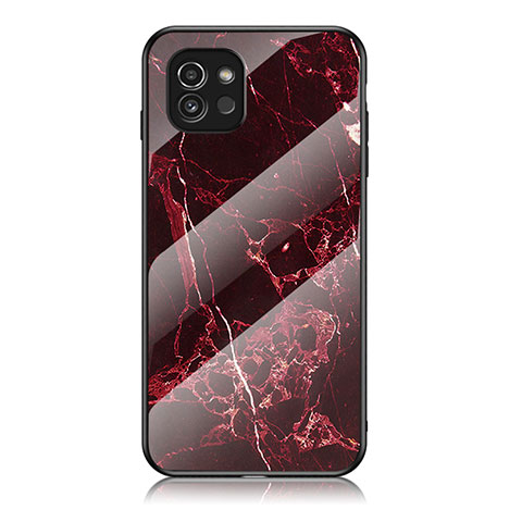 Custodia Silicone Gel Laterale Fantasia Modello Specchio Cover per Samsung Galaxy A03 Rosso