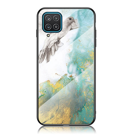 Custodia Silicone Gel Laterale Fantasia Modello Specchio Cover per Samsung Galaxy A12 Verde