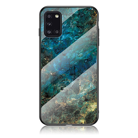 Custodia Silicone Gel Laterale Fantasia Modello Specchio Cover per Samsung Galaxy A31 Blu