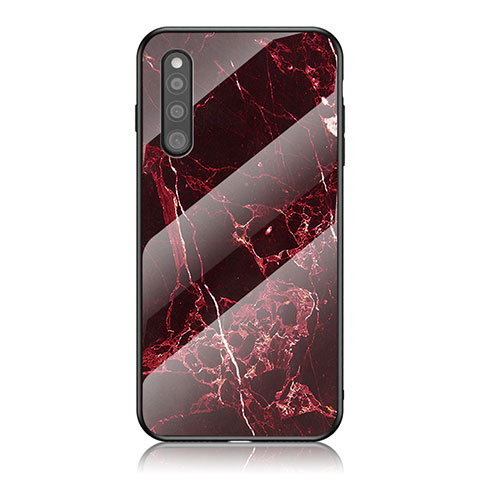 Custodia Silicone Gel Laterale Fantasia Modello Specchio Cover per Samsung Galaxy A41 SC-41A Rosso