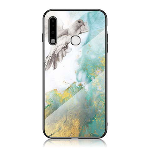 Custodia Silicone Gel Laterale Fantasia Modello Specchio Cover per Samsung Galaxy A70E Verde