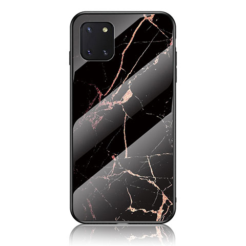 Custodia Silicone Gel Laterale Fantasia Modello Specchio Cover per Samsung Galaxy A81 Oro e Nero