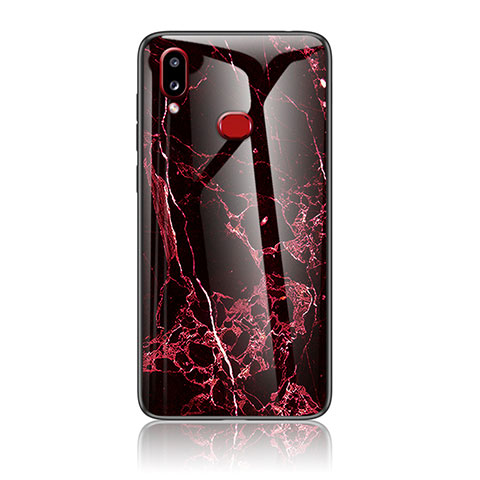 Custodia Silicone Gel Laterale Fantasia Modello Specchio Cover per Samsung Galaxy M01s Rosso