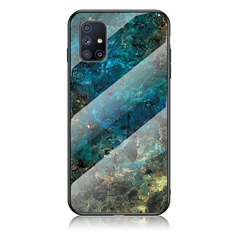 Custodia Silicone Gel Laterale Fantasia Modello Specchio Cover per Samsung Galaxy M31s Blu