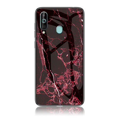 Custodia Silicone Gel Laterale Fantasia Modello Specchio Cover per Samsung Galaxy M40 Rosso