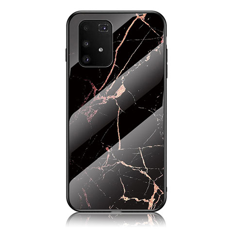 Custodia Silicone Gel Laterale Fantasia Modello Specchio Cover per Samsung Galaxy S10 Lite Oro e Nero