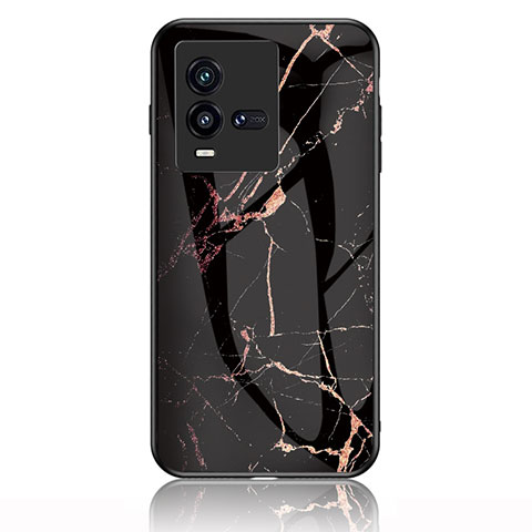 Custodia Silicone Gel Laterale Fantasia Modello Specchio Cover per Vivo iQOO 9T 5G Oro e Nero