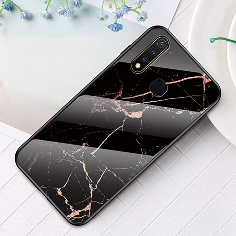 Custodia Silicone Gel Laterale Fantasia Modello Specchio Cover per Vivo iQOO U3 4G Oro e Nero