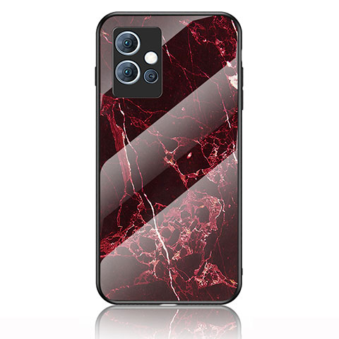 Custodia Silicone Gel Laterale Fantasia Modello Specchio Cover per Vivo iQOO Z6 5G Rosso