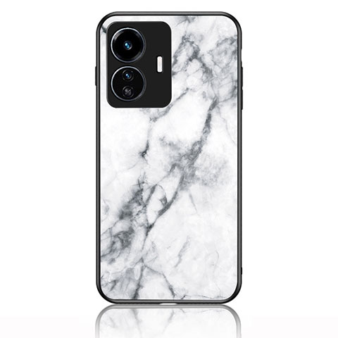 Custodia Silicone Gel Laterale Fantasia Modello Specchio Cover per Vivo iQOO Z6 Lite 5G Bianco