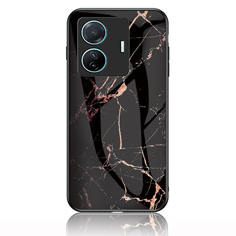 Custodia Silicone Gel Laterale Fantasia Modello Specchio Cover per Vivo iQOO Z6 Pro 5G Oro e Nero