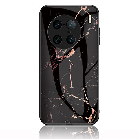 Custodia Silicone Gel Laterale Fantasia Modello Specchio Cover per Vivo X90 Pro+ Plus 5G Oro e Nero