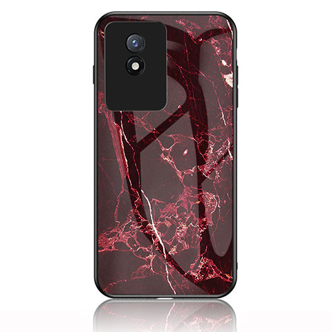 Custodia Silicone Gel Laterale Fantasia Modello Specchio Cover per Vivo Y02 Rosso