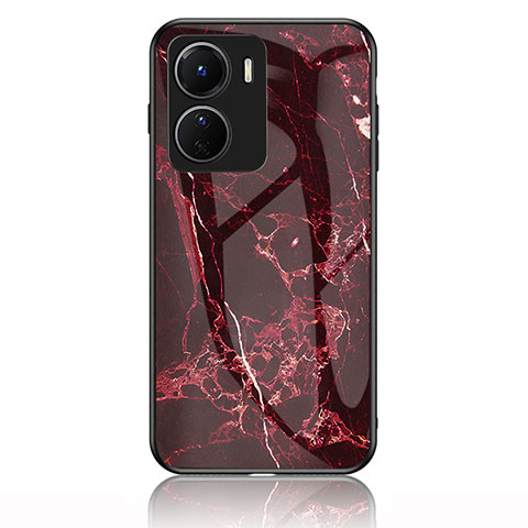 Custodia Silicone Gel Laterale Fantasia Modello Specchio Cover per Vivo Y16 Rosso