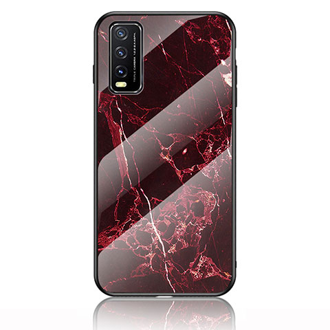 Custodia Silicone Gel Laterale Fantasia Modello Specchio Cover per Vivo Y30 Rosso