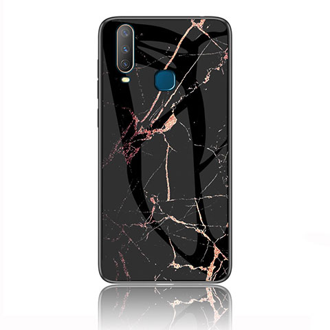 Custodia Silicone Gel Laterale Fantasia Modello Specchio Cover per Vivo Y3s Oro e Nero