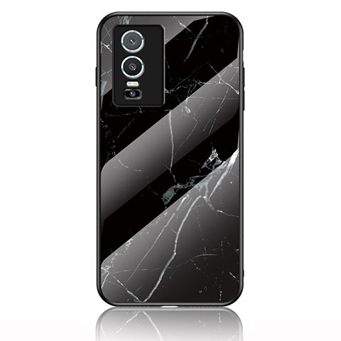 Custodia Silicone Gel Laterale Fantasia Modello Specchio Cover per Vivo Y74s 5G Nero