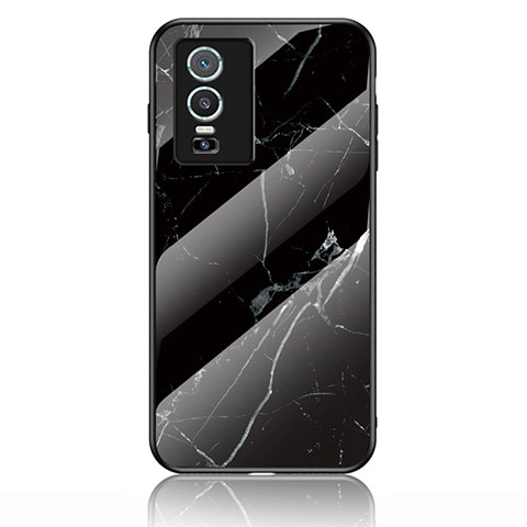 Custodia Silicone Gel Laterale Fantasia Modello Specchio Cover per Vivo Y76s 5G Nero