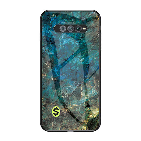 Custodia Silicone Gel Laterale Fantasia Modello Specchio Cover per Xiaomi Black Shark 5 RS 5G Blu