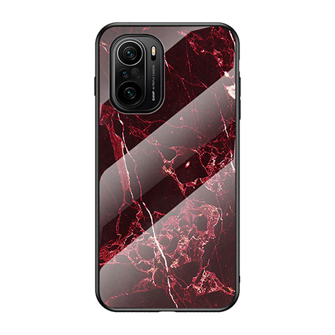 Custodia Silicone Gel Laterale Fantasia Modello Specchio Cover per Xiaomi Mi 11i 5G Rosso