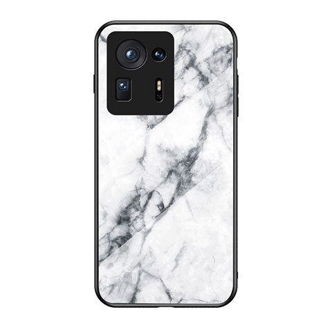 Custodia Silicone Gel Laterale Fantasia Modello Specchio Cover per Xiaomi Mi Mix 4 5G Bianco