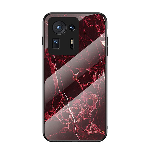 Custodia Silicone Gel Laterale Fantasia Modello Specchio Cover per Xiaomi Mi Mix 4 5G Rosso