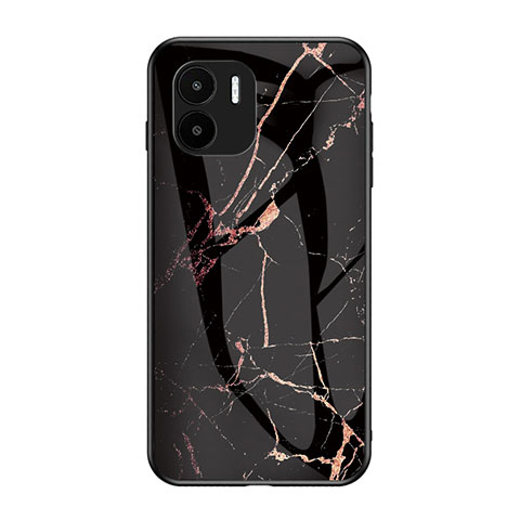 Custodia Silicone Gel Laterale Fantasia Modello Specchio Cover per Xiaomi Poco C51 Oro e Nero