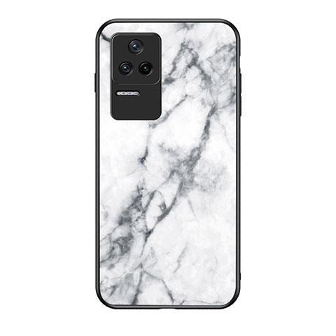 Custodia Silicone Gel Laterale Fantasia Modello Specchio Cover per Xiaomi Poco F4 5G Bianco