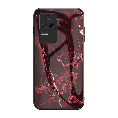 Custodia Silicone Gel Laterale Fantasia Modello Specchio Cover per Xiaomi Poco F4 5G Rosso