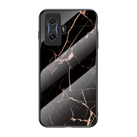 Custodia Silicone Gel Laterale Fantasia Modello Specchio Cover per Xiaomi Poco F4 GT 5G Oro e Nero