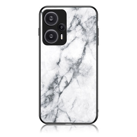 Custodia Silicone Gel Laterale Fantasia Modello Specchio Cover per Xiaomi Poco F5 5G Bianco