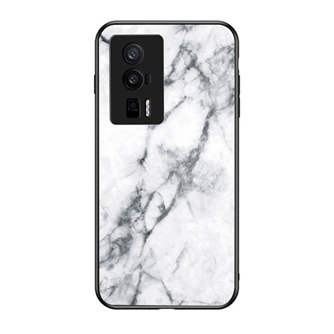 Custodia Silicone Gel Laterale Fantasia Modello Specchio Cover per Xiaomi Poco F5 Pro 5G Bianco