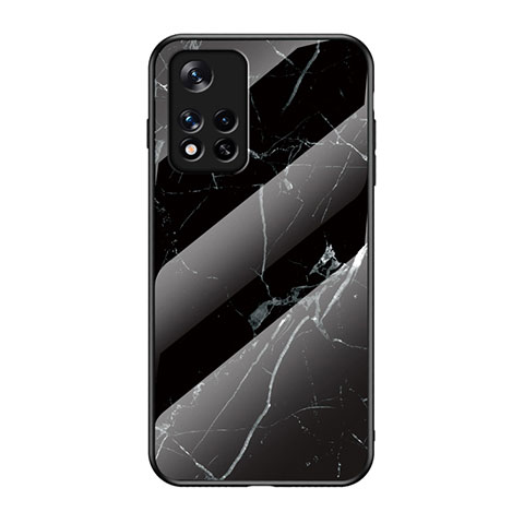 Custodia Silicone Gel Laterale Fantasia Modello Specchio Cover per Xiaomi Poco M4 Pro 5G Nero