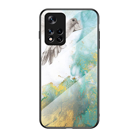 Custodia Silicone Gel Laterale Fantasia Modello Specchio Cover per Xiaomi Poco M4 Pro 5G Verde