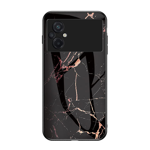 Custodia Silicone Gel Laterale Fantasia Modello Specchio Cover per Xiaomi Poco M5 4G Oro e Nero