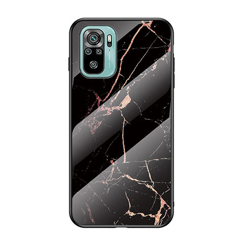 Custodia Silicone Gel Laterale Fantasia Modello Specchio Cover per Xiaomi Poco M5S Oro e Nero