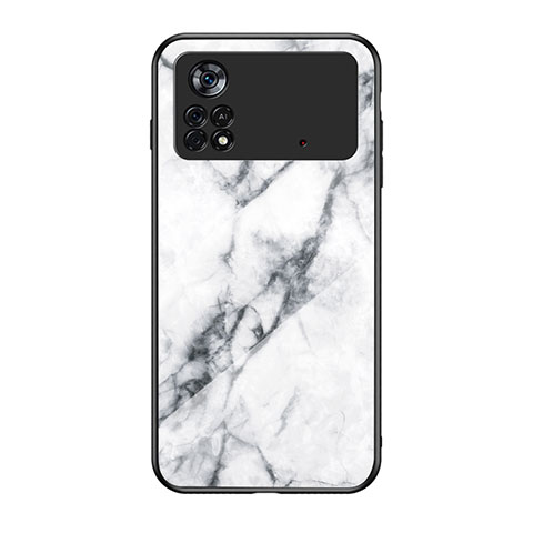 Custodia Silicone Gel Laterale Fantasia Modello Specchio Cover per Xiaomi Poco X4 Pro 5G Bianco