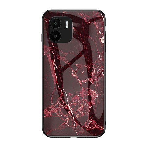 Custodia Silicone Gel Laterale Fantasia Modello Specchio Cover per Xiaomi Redmi A2 Rosso