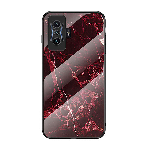 Custodia Silicone Gel Laterale Fantasia Modello Specchio Cover per Xiaomi Redmi K50 Gaming 5G Rosso